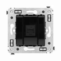 Розетка RJ-45 в стену, кат.6E, Avanti, одинарная, черный квадрат (4402693). Розетка компьютерная. ДКС