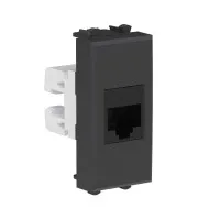 Розетка RJ-45, кат.5E, Avanti, 1 модуль, черный матовый (4412661): Розетка компьютерная модульная