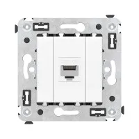 Розетка RJ-45 в стену, кат.5E, Avanti, одинарная, белое облако (4400663). Розетка компьютерная. ДКС