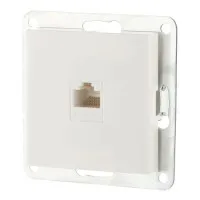 Розетка RJ-45 кат.5е с накладкой, белый LK80 (846104-1). Розетка компьютерная. Экопласт