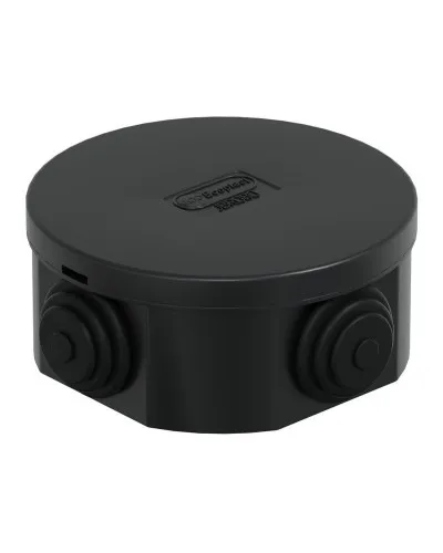Коробка JBR080 D=80х40, 4 вых., IP44, черная (44005BL-1). Коробка монтажная. Экопласт в Петрозаводске