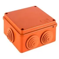 Коробка JBS100 100х100х55, 6 вых., 6P (1,5…10мм²) (43367HF): Коробка монтажная, огнестойкая, без галогена